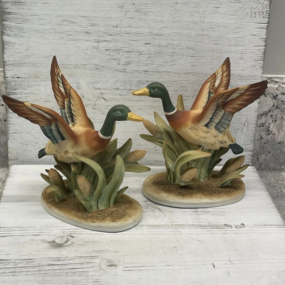 Vintage Lefton China Mallard Ducks Figurines Hand Painted KW618 Japan - Set of 2